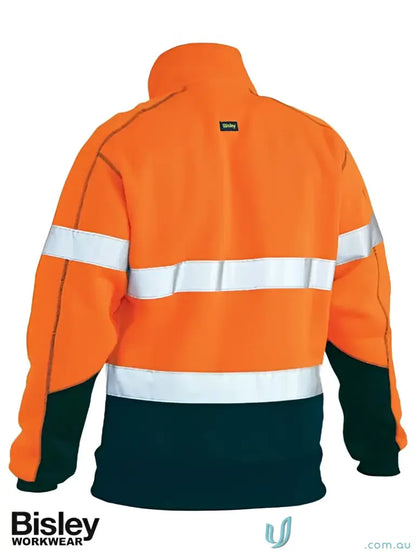 Orange and black high-visibility workwear jacket with rib knit details for uniforms