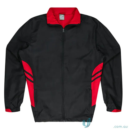 Tasman Kids Tracktops black and red track jacket perfect for uniforms or workwear