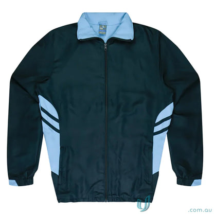 Dark green and light blue Tasman Kids Tracktops, perfect for uniforms or casual workwear