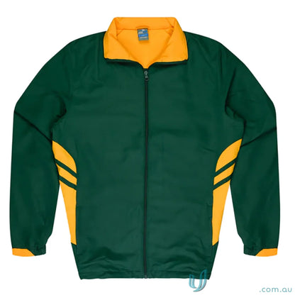 Green and gold Tasman Mens Tracktops perfect for uniforms or workwear style