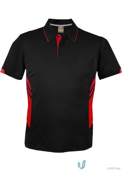 Black and red Tasman Polo shirt perfect for uniforms and workwear