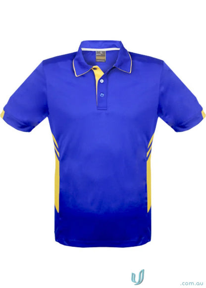Blue and yellow Tasman Polo shirt ideal for uniforms and workwear