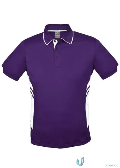 Tasman Polo purple and white polo shirt perfect for uniforms and workwear style