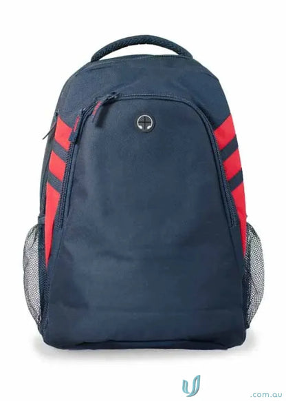 Blue and red Tasman Sports Backpack perfect for sports, uniforms, or workwear gear