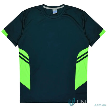 Tasman Tee dark blue and green athletic fabric T-shirt for uniforms or workwear