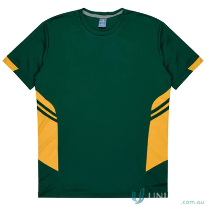 Green and gold Tasman Tee athletic t-shirt made with comfortable fabric perfect for uniforms or workwear