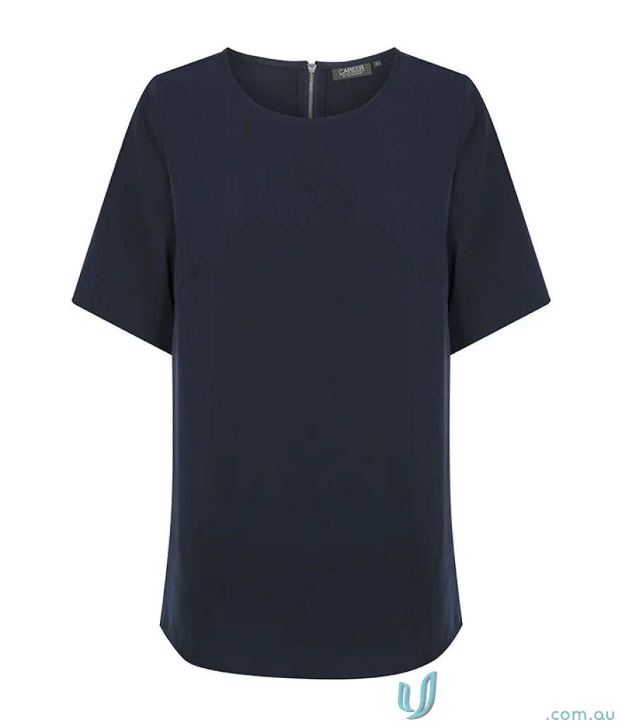 Navy short-sleeved blouse Taylor 1798WS from Taylor Soft Top workwear uniforms