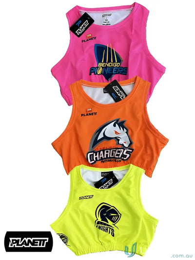 Three colorful athletic tank tops for advanced training bibs by Northern Knights and Anthony Rocca