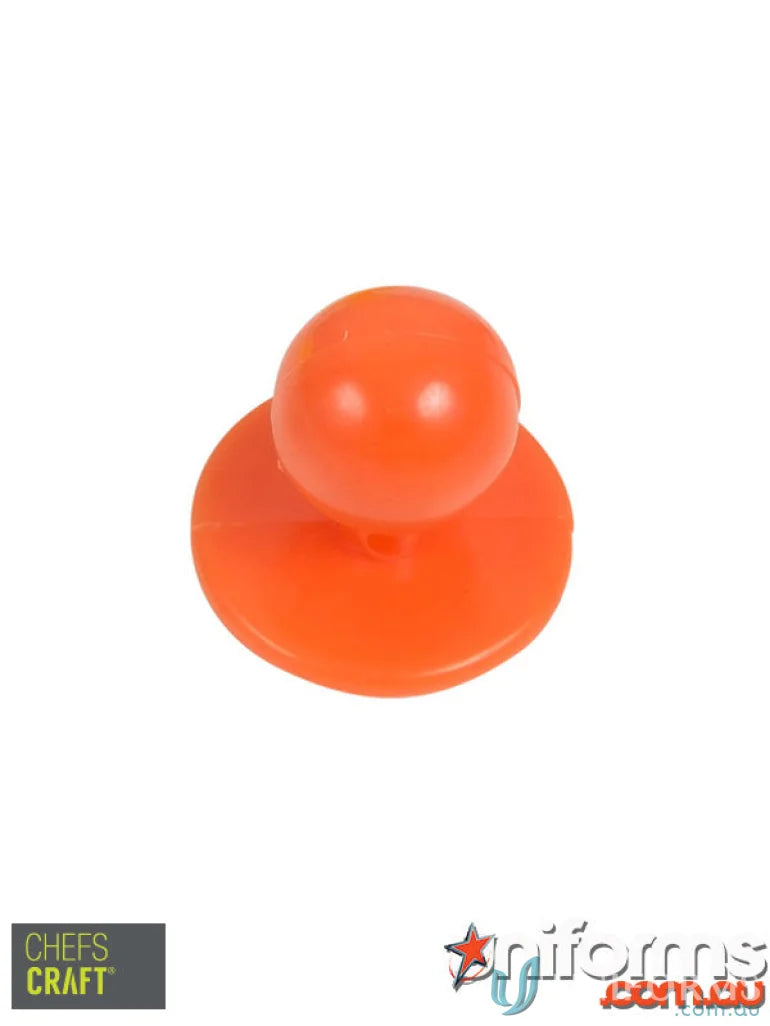 Orange spherical chef jacket button from 10 Pack Chef Buttons for kitchen managers uniforms