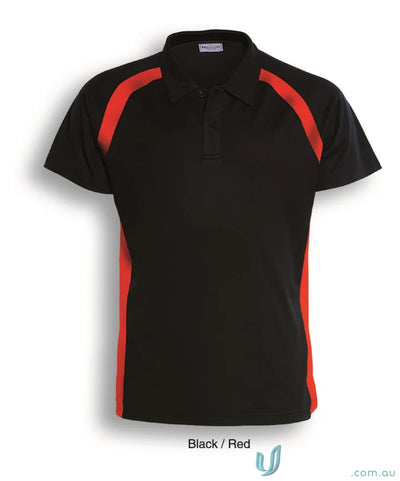 Black and red contrast panel polo shirt from Team Essentials Contrast Panel Polo collection