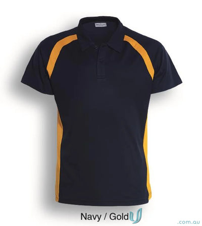 Navy and gold contrast panel polo shirt from Team Essentials Contrast Panel Polo collection