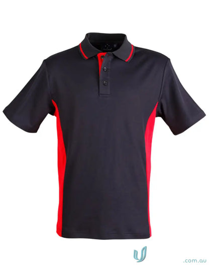 Black and red contrast short sleeve polo from Team Mate Polo, part of Truedry Contrast Short series