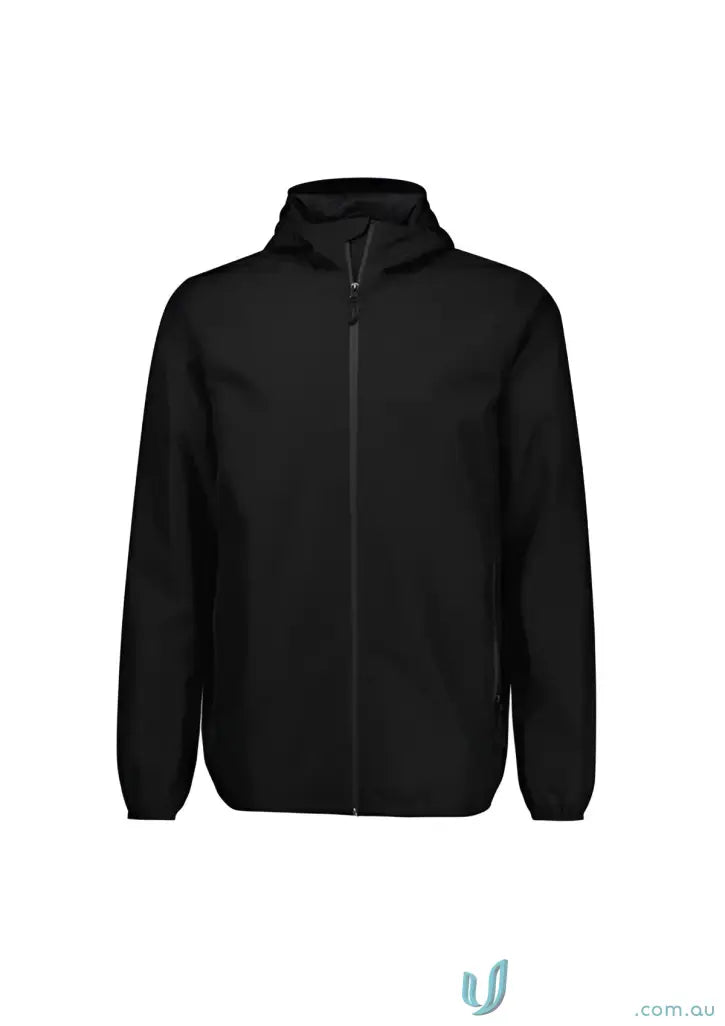 Black zip-up hooded jacket from Biz Collection Tempest for construction crews