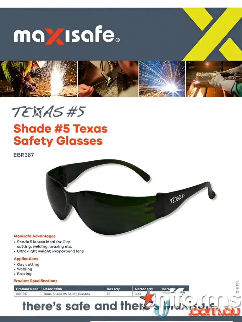 Texas #5 safety glasses perfect for workwear and work uniforms protection