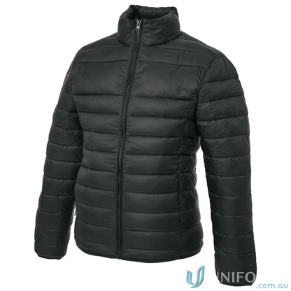 Black quilted puffer jacket from The Womens Puffer with enhanced thermal properties for warmth