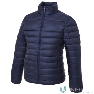 Navy blue puffer jacket from The Womens Puffer with enhanced thermal properties for warmth