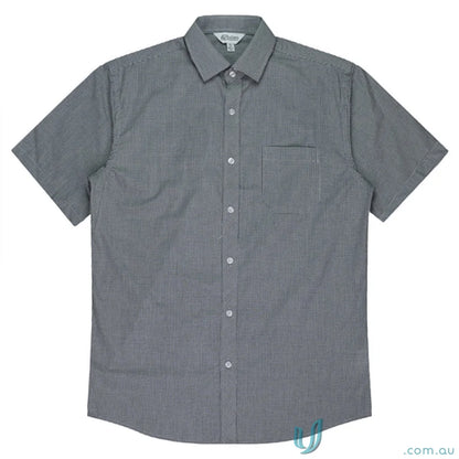 Gray short-sleeved button-down shirt from Toorak S/S Shirt collection, perfect for uniforms