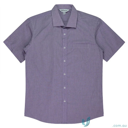 Purple short-sleeved shirt from Toorak S/S Shirt perfect for uniforms or casual wear