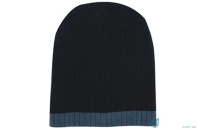 Black and gray cable knit beanie perfect for cozy winter looks at Toque Cable Knit Beanie