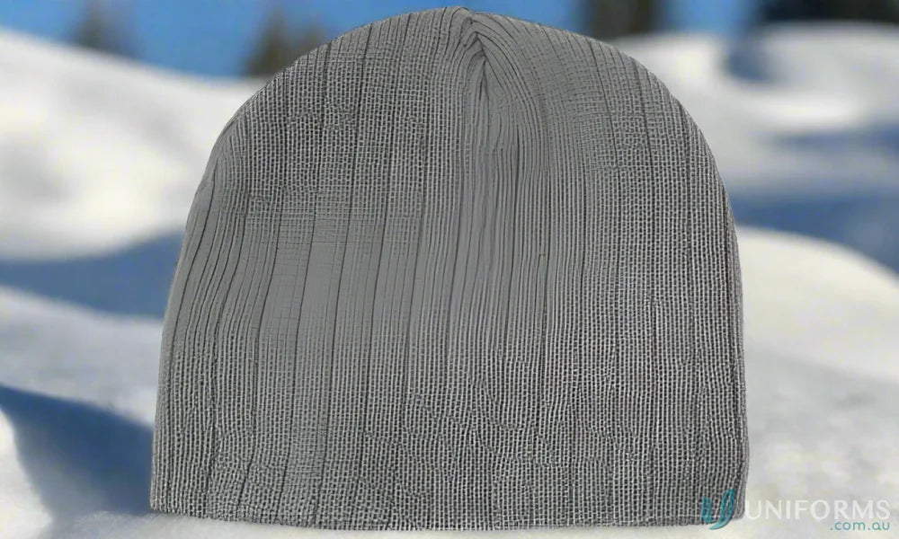Gray ribbed knit beanie showcasing the cozy Cable Knit Beanie - Toque style