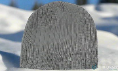 Gray ribbed knit beanie showcasing the cozy Cable Knit Beanie - Toque style