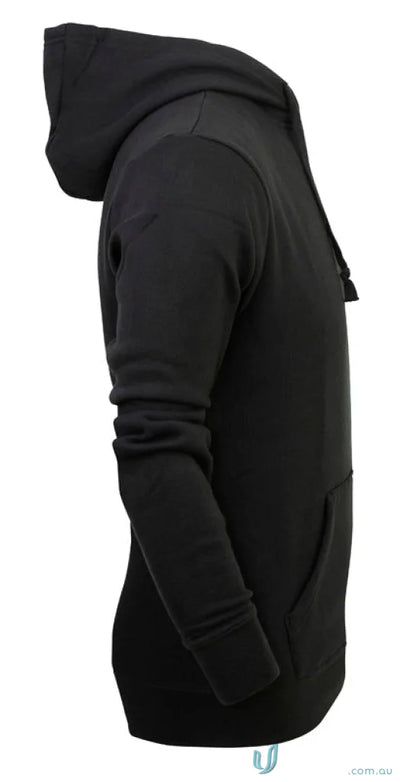 Black hooded sweatshirt from Torquay Uniforms, perfect as workwear or casual hoodie