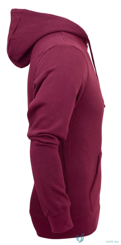 Maroon Torquay Hoodie for workwear or uniforms featuring a comfy hooded sweatshirt