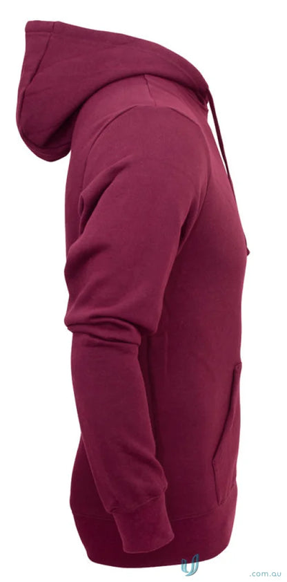 Maroon Torquay Hoodie for workwear or uniforms featuring a comfy hooded sweatshirt