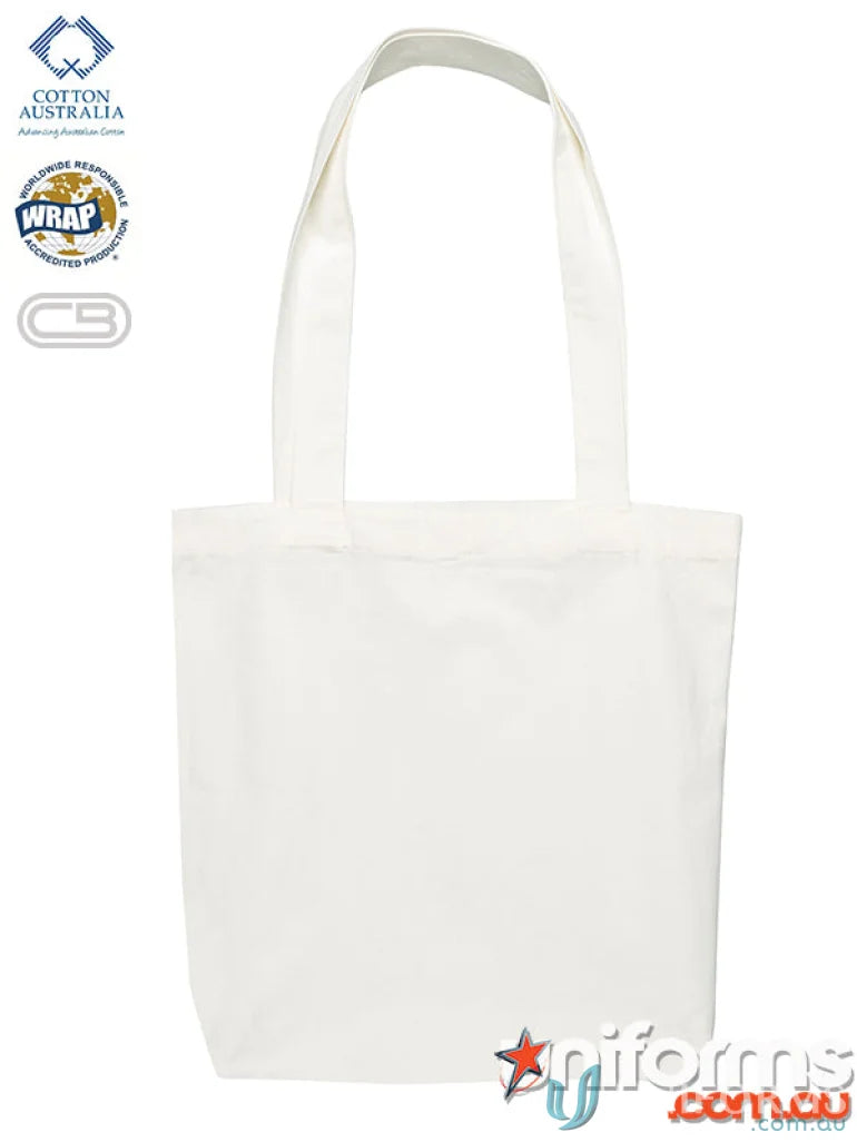 White cotton tote bag perfect for tote bags, uniforms, or workwear gear