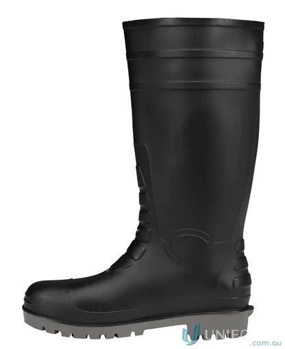 Black rubber work boot from Traditional Gumboot BLACK, perfect for food grade workwear uniforms