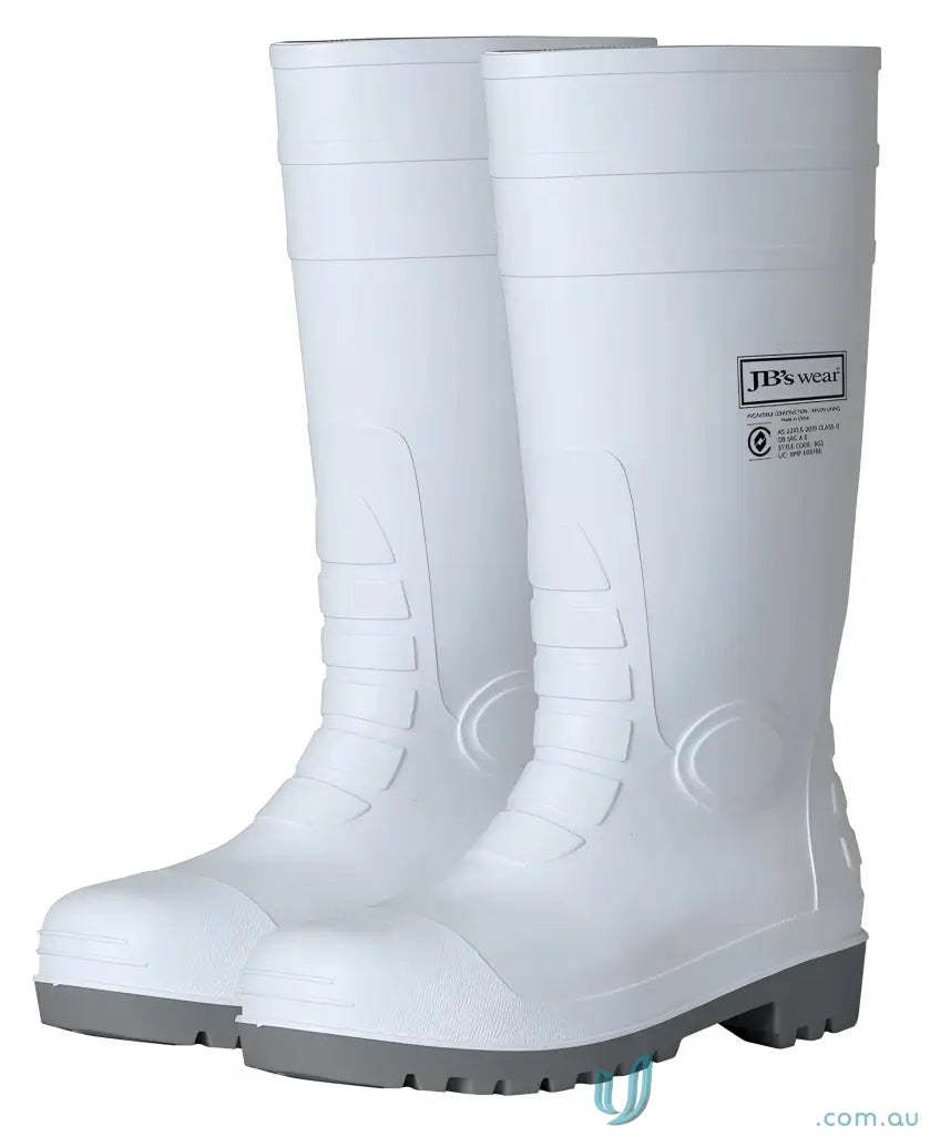 White waterproof work boots from Traditional Gumboot WHITE, perfect for uniforms and workwear