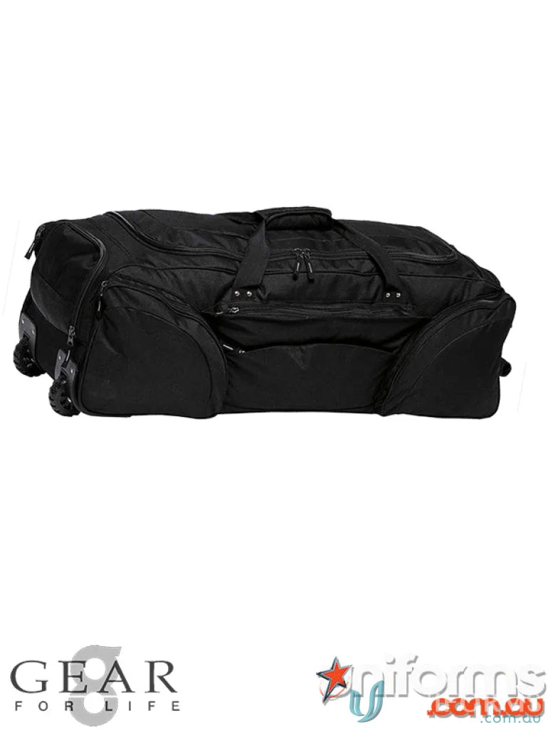 Black Travel Bag with heavy duty velcro closure and extra wide padded velcro strap