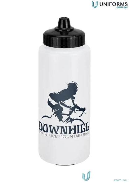 White Trek 1L Polyethylene Bottle with Jet Stream Cap for merchandise sales