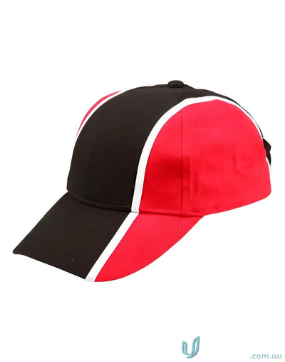 Black and red tri-colour cap perfect for uniforms and workwear style