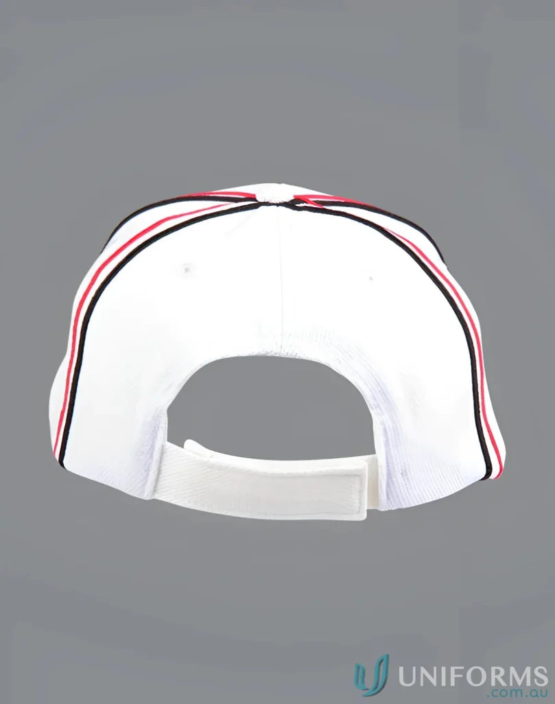White Tri-Colour Pique Mesh Cap with adjustable strap, stylish pique mesh cap for sun protection