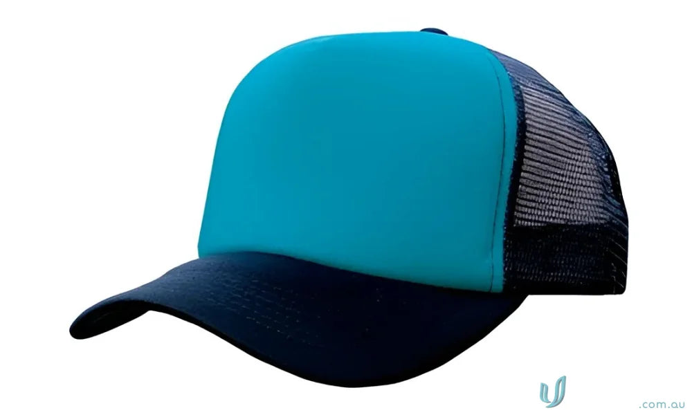 Blue and black trucker hat from Truckers Mesh Cap, perfect for workwear and uniforms