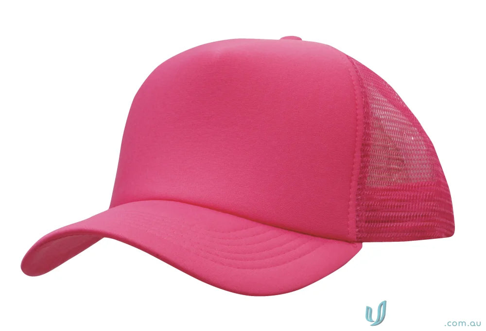 Pink trucker hat from the Truckers Mesh Cap collection, perfect for workwear or uniforms