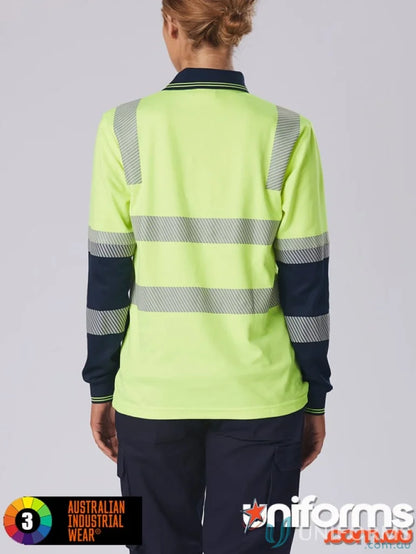 High visibility work shirt from Truedry Biomotion Segmented LS Safety Polo line