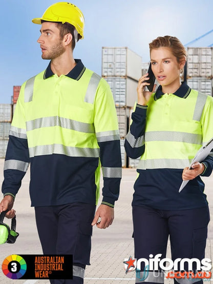 High-visibility biomotion safety polo from Truedry Biomotion Segmented LS Safety Polo collection