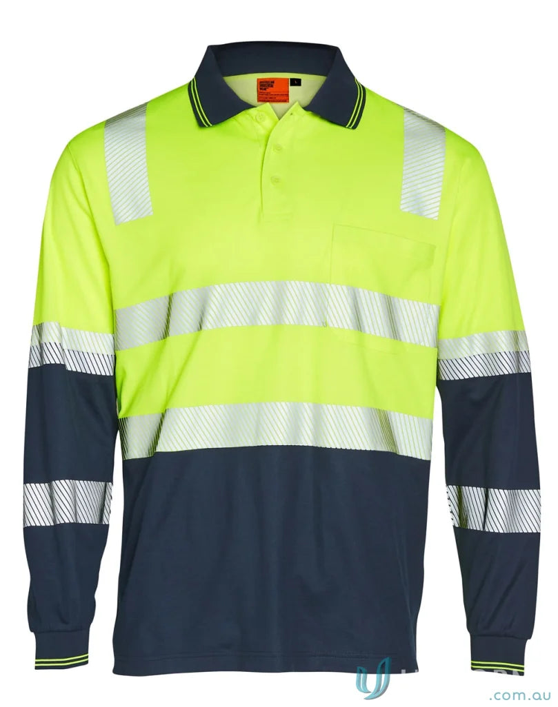 Long-sleeved unisex Truedry Biomotion Safety Polo with segmented LS safety design