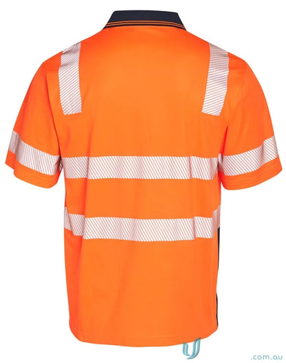 Orange high-visibility short-sleeved shirt from Truedry® Biomotion Segmented Safety Polo