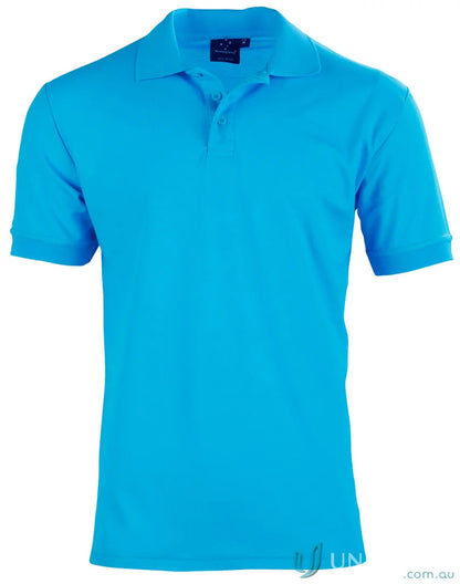 Turquoise short-sleeved pique polo shirt from Winning Spirit TrueDry Connection collection