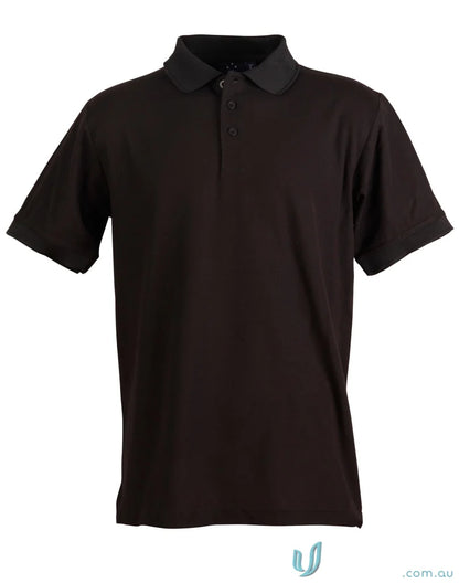 Black Black Polo Shirt from Winning Spirit TrueDry Connection Pique Polo collection
