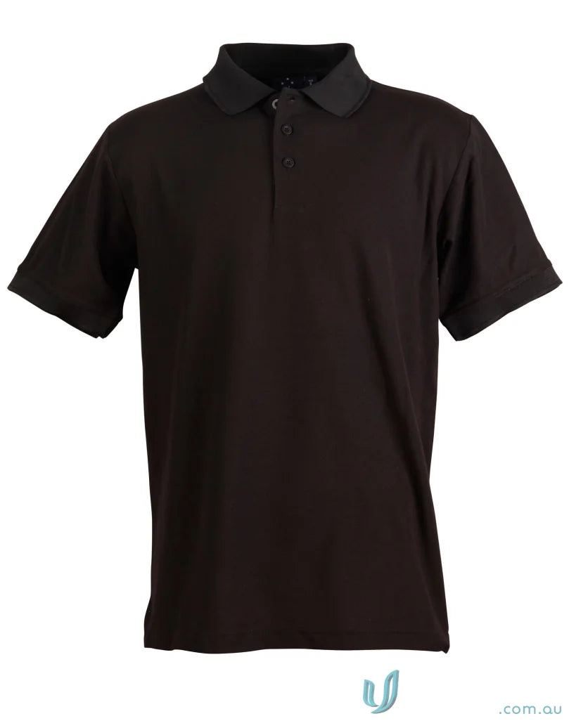 Black Black Polo Shirt from Winning Spirit TrueDry Connection Pique Polo collection