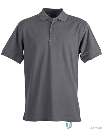 Gray short-sleeved pique polo from Winning Spirit TrueDry Connection Polo line
