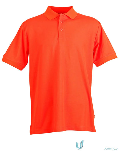 Bright orange Winning Spirit TrueDry Connection polo shirt in classic pique polo style