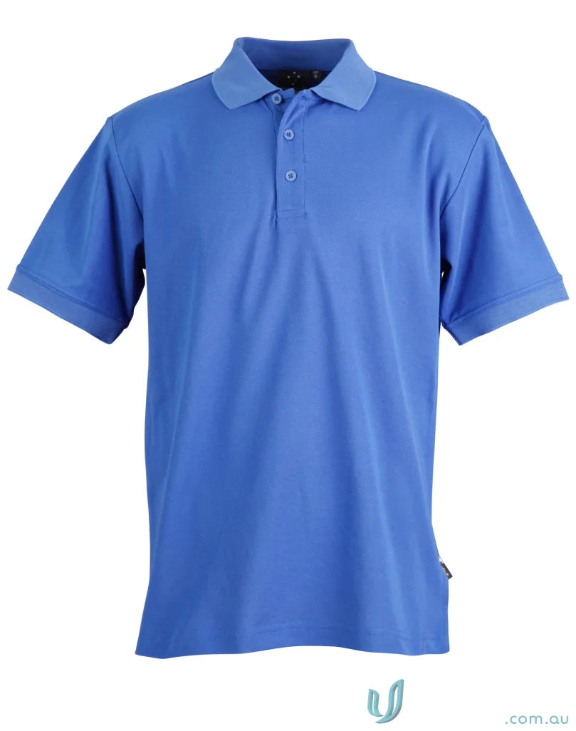 Blue short-sleeved pique polo shirt from Winning Spirit TrueDry Connection Polo line