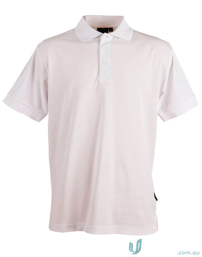 White short-sleeved pique polo shirt from Winning Spirit TrueDry Connection collection