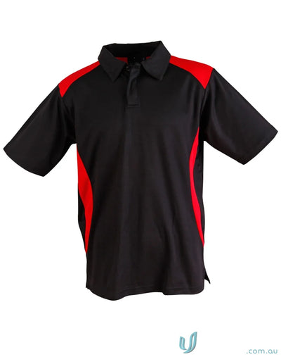 Black and red Winning Spirit TrueDry Winner Polo short sleeve polo shirt for men