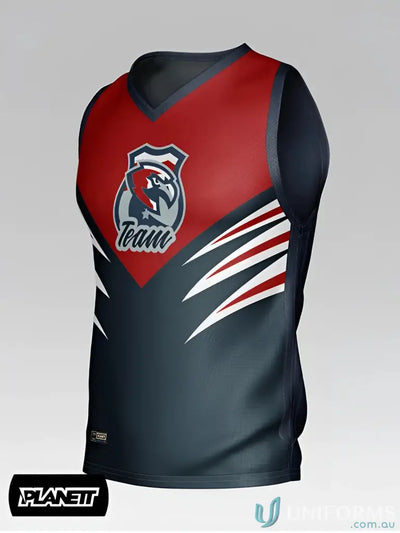 Custom made sleeveless athletic jersey made from sports fabric for the correct size